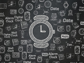 Image showing Time concept: Watch on School board background