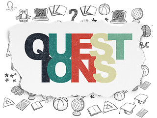 Image showing Education concept: Questions? on Torn Paper background