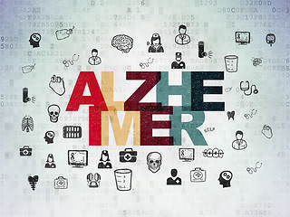 Image showing Healthcare concept: Alzheimer on Digital Data Paper background