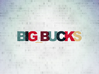 Image showing Business concept: Big bucks on Digital Data Paper background