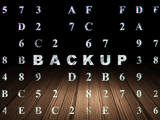 Image showing Database concept: Backup in grunge dark room