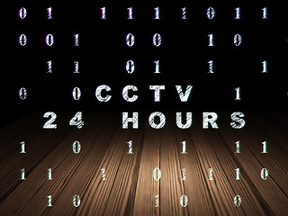 Image showing Safety concept: CCTV 24 hours in grunge dark room