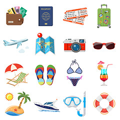 Image showing Vacation and Tourism Flat Icons Set