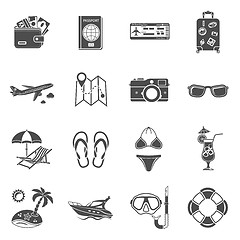 Image showing Vacation and Tourism Icons Set