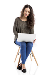 Image showing Woman working with a laptop