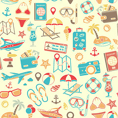 Image showing Vacation and Tourism Seamless Pattern