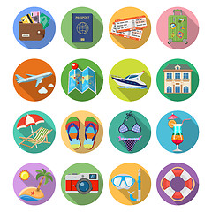 Image showing Vacation and Tourism Flat Icons Set