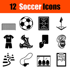 Image showing Set of soccer icons