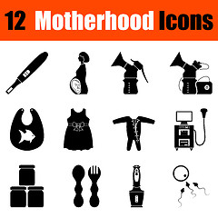 Image showing Set of motherhood icons