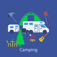 Image showing Camping flat design