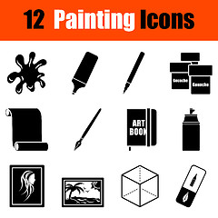 Image showing Set of painting icons