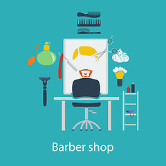 Image showing Barber shop flat design