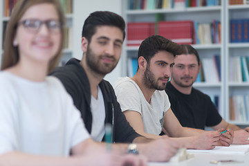 Image showing group of students study together in classroom