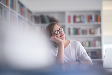 Image showing female student study in school library