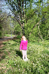 Image showing Young girl in public park