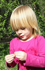 Image showing Young girl playing in the park