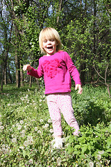 Image showing Young girl playing in the park