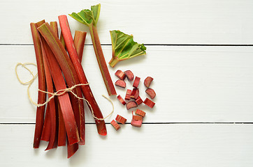 Image showing Fresh organic rhubarb