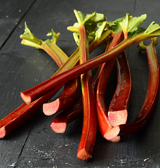 Image showing Fresh organic rhubarb