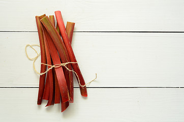 Image showing Fresh organic rhubarb