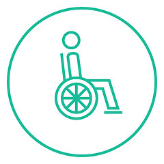 Image showing Disabled person line icon.