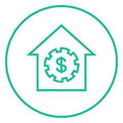 Image showing House with dollar symbol line icon.