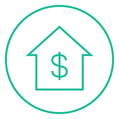 Image showing House with dollar symbol line icon.