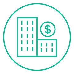 Image showing Condominium with dollar symbol line icon.