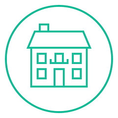 Image showing Two storey detached house line icon.