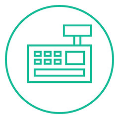 Image showing Cash register machine line icon.