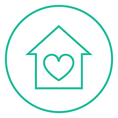 Image showing House with heart symbol line icon.