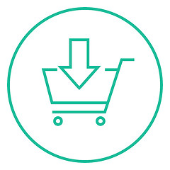 Image showing Online shopping cart line icon.