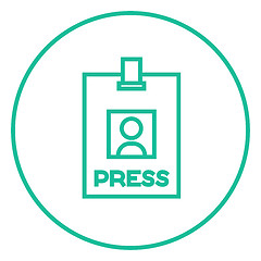 Image showing Press pass ID card line icon.