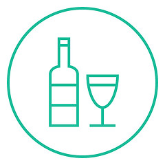 Image showing Bottle of wine line icon.