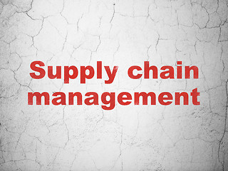 Image showing Marketing concept: Supply Chain Management on wall background