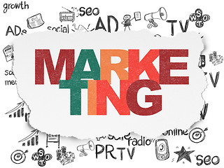 Image showing Marketing concept: Marketing on Torn Paper background