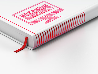 Image showing News concept: closed book, Breaking News On Screen on white background