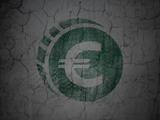 Image showing Banking concept: Euro Coin on grunge wall background