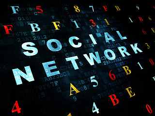 Image showing Social media concept: Social Network on Digital background