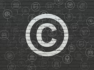 Image showing Law concept: Copyright on wall background