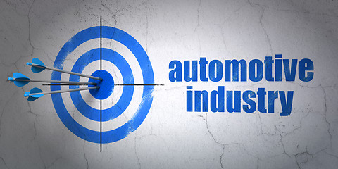 Image showing Industry concept: target and Automotive Industry on wall background