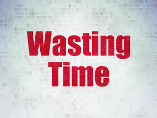 Image showing Time concept: Wasting Time on Digital Data Paper background