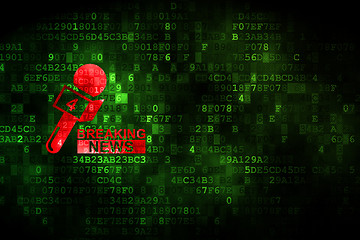 Image showing News concept: Breaking News And Microphone on digital background