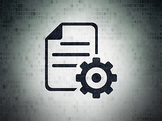 Image showing Software concept: Gear on Digital Data Paper background