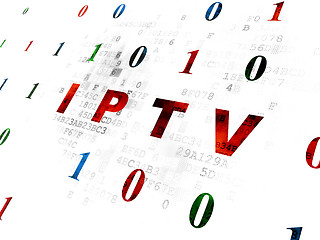 Image showing Web design concept: IPTV on Digital background