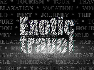 Image showing Travel concept: Exotic Travel in grunge dark room