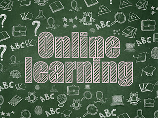 Image showing Studying concept: Online Learning on School board background