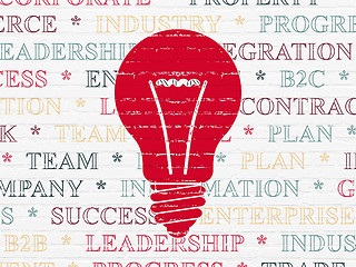 Image showing Business concept: Light Bulb on wall background