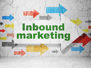 Image showing Marketing concept: arrow with Inbound Marketing on grunge wall background