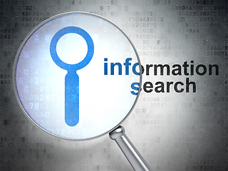 Image showing Information concept: Search and Information Search with optical glass